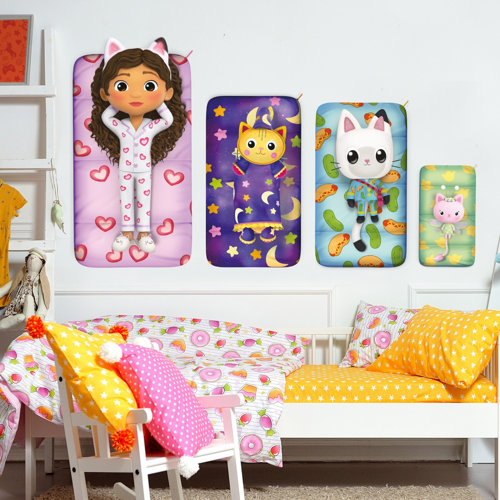 Themed Gabby's Dollhouse Bedtime Group Wall Sticker Wayfair.co.uk